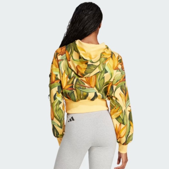 Farm Rio x Adidas Women’s Tropical Floral Cropped Hoodie - Picture 2 of 10